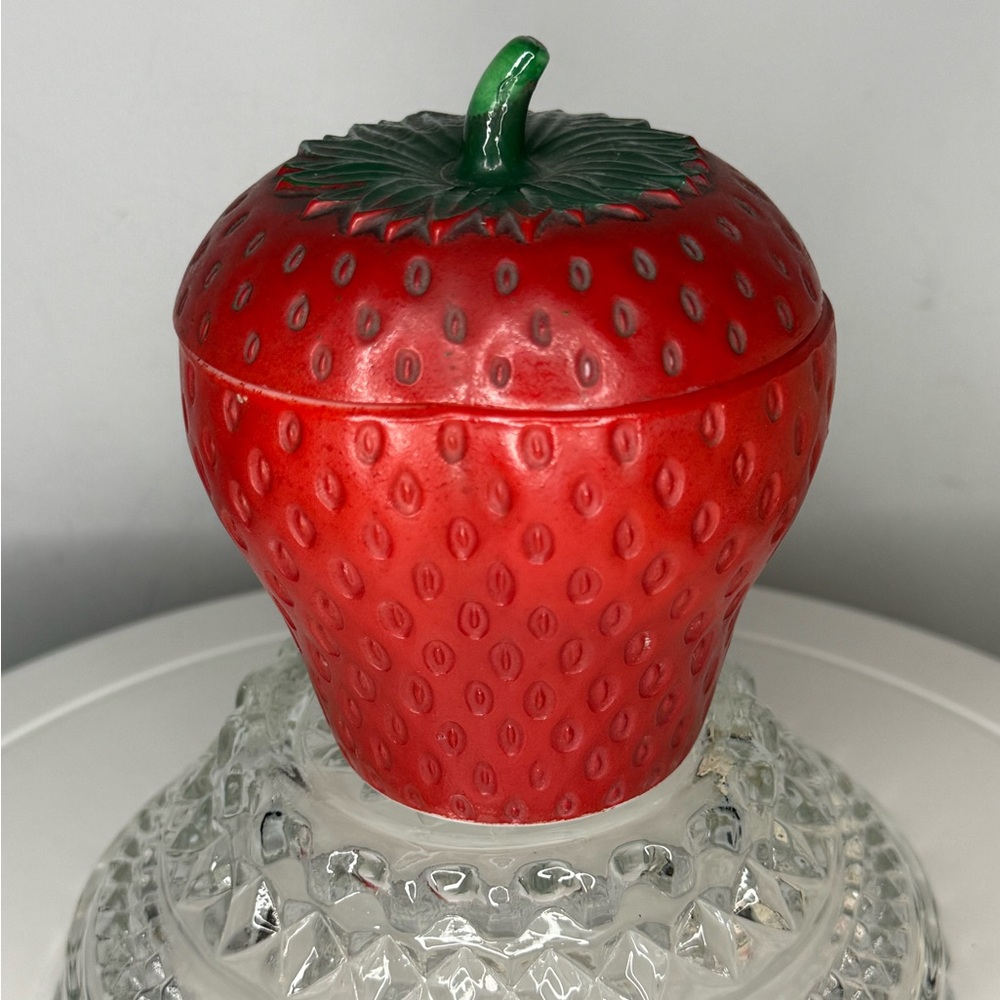 Vintage Milkglass Strawberry Jam Jar